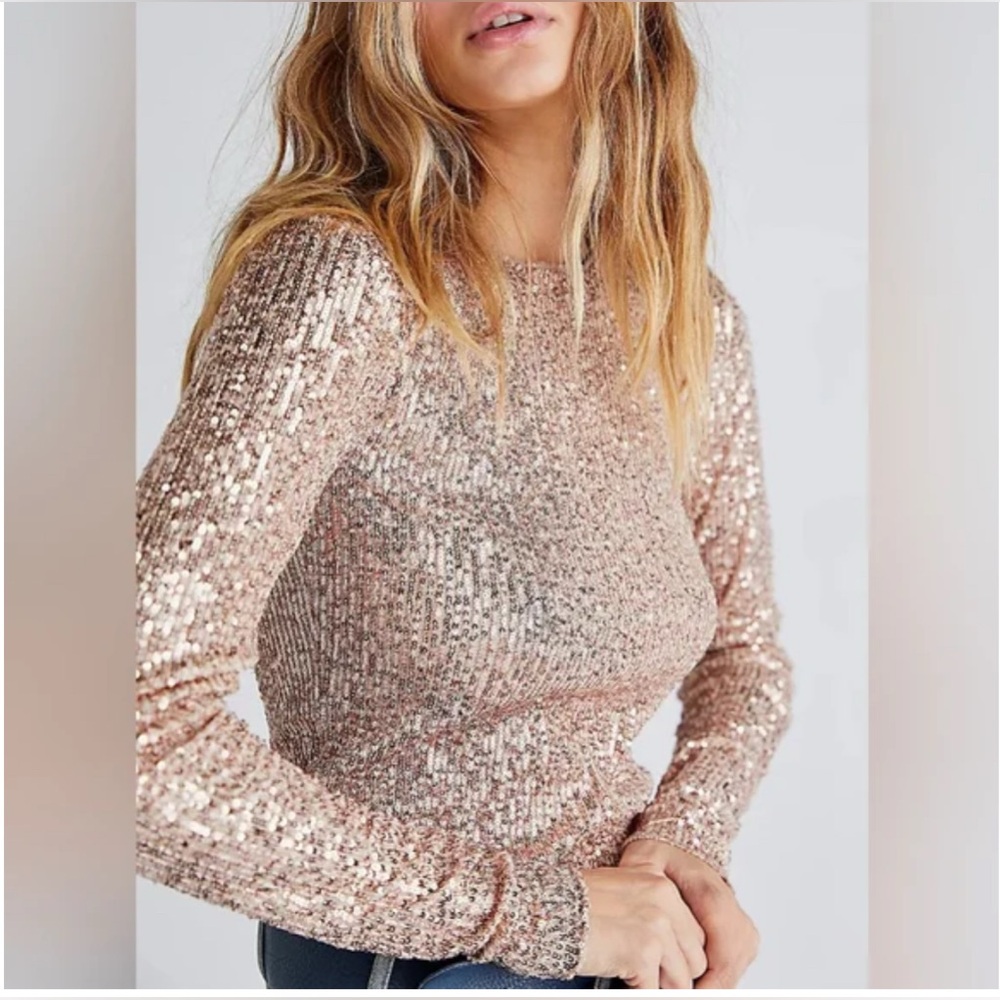 49. NWOT Free People Gold Rush Long Sleeve